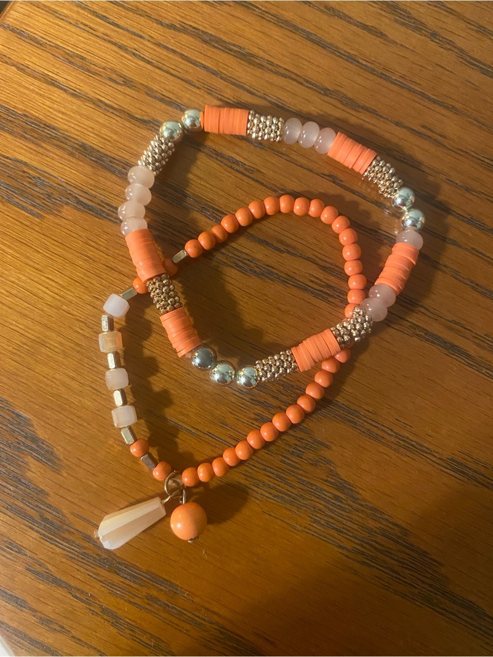 Coral Beaded Stretch Bracelet Set - Women Jewelry